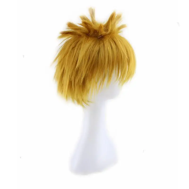 Наруто Узумаки аниме косплей парики желтые короткие волосы для женщин вечерние