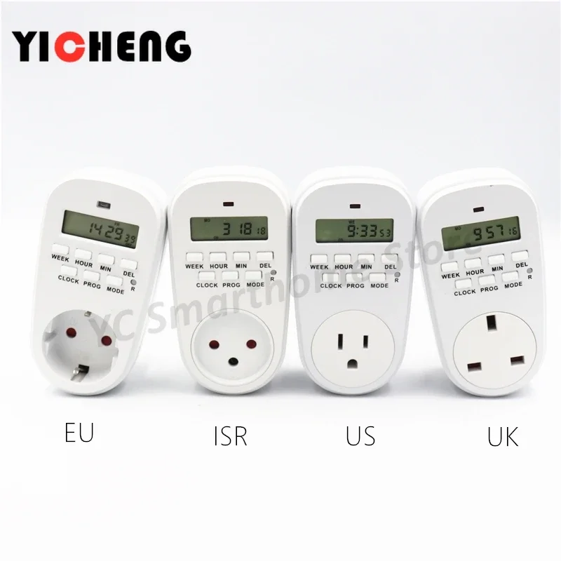 Цифровой таймер Weekiy интеллектуальный электронный выключатель с вилкой ISR EU US UK FR