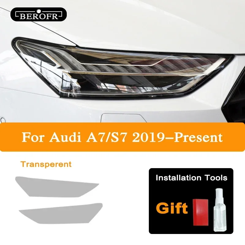 

Для Audi A7 S7 4K 2019-настоящее время, оттенок автомобильных фар, черная защитная пленка, защитная задняя фара, прозрачная наклейка из ТПУ, аксессуары