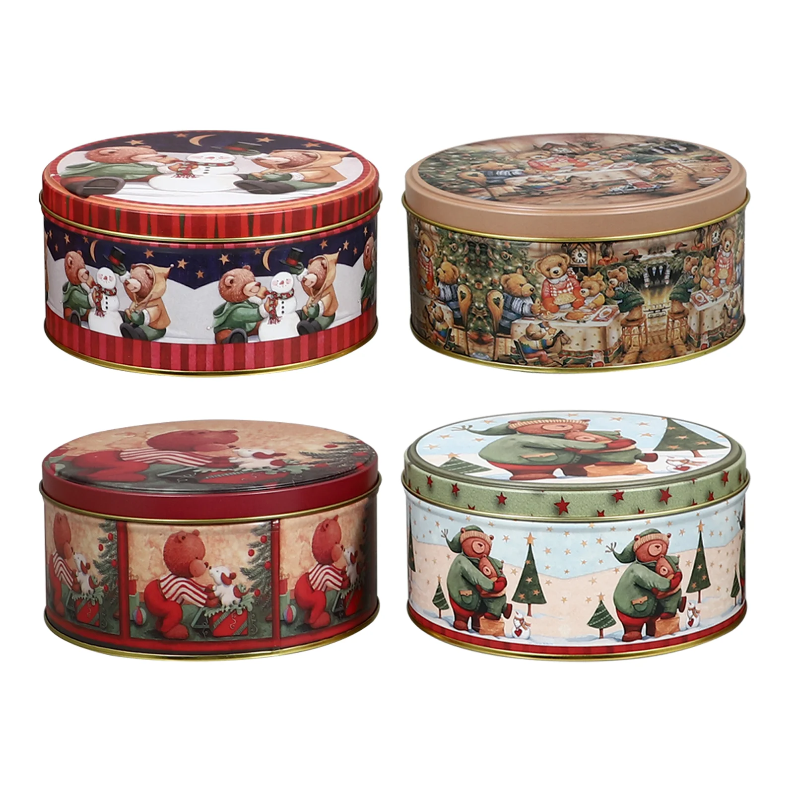 

Christmas Tinplate Cases Candy Biscuit Storage Cases Cookie Boxes Tinplate Christmas Candy Gift Box (Mixed Style)