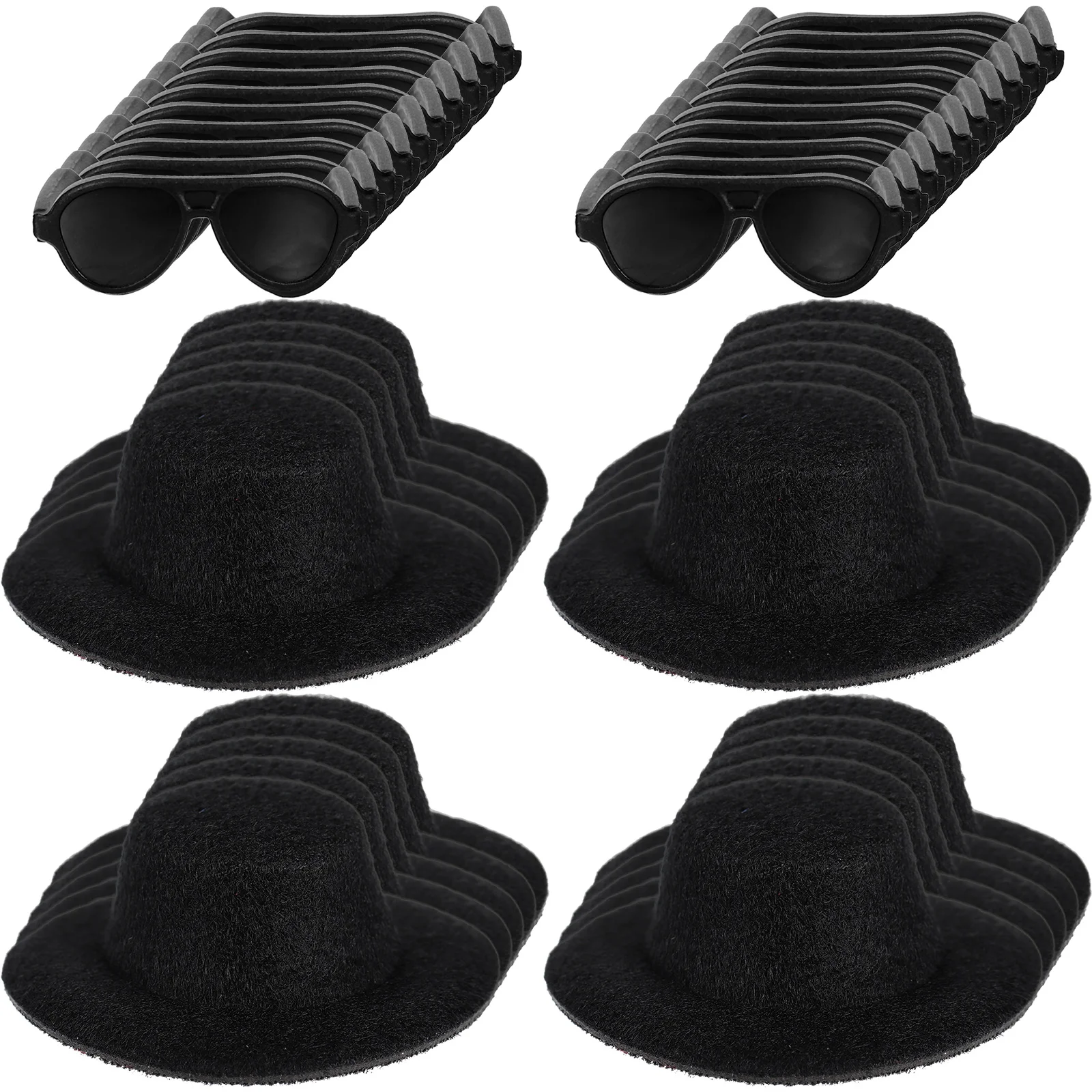 

Hat Hats Mini Miniaturesunglasses Black Formal Smalldollhousecowboy Decorcrafts Craft Party Simulateddecorative Fake Accessories