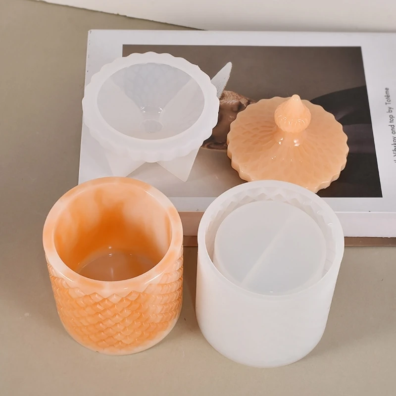 

A0KD Lattice Storage Box Mold for Epoxy Casting DIY-Jewelry Trinket-Container Mold