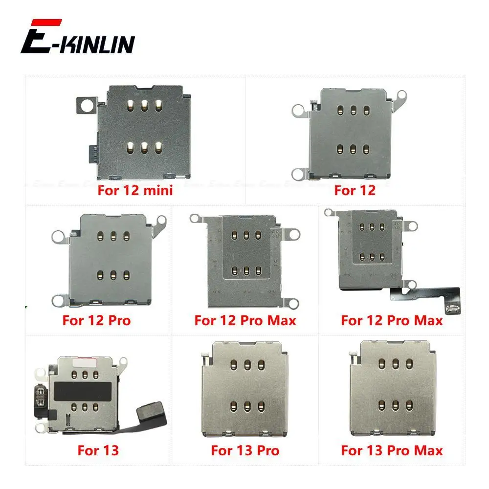 

Sim Card Tray Socket Slot Adapter Connector Reader Flex Cable For iPhone 13 12 mini Pro Max Container Holder Replacement Parts
