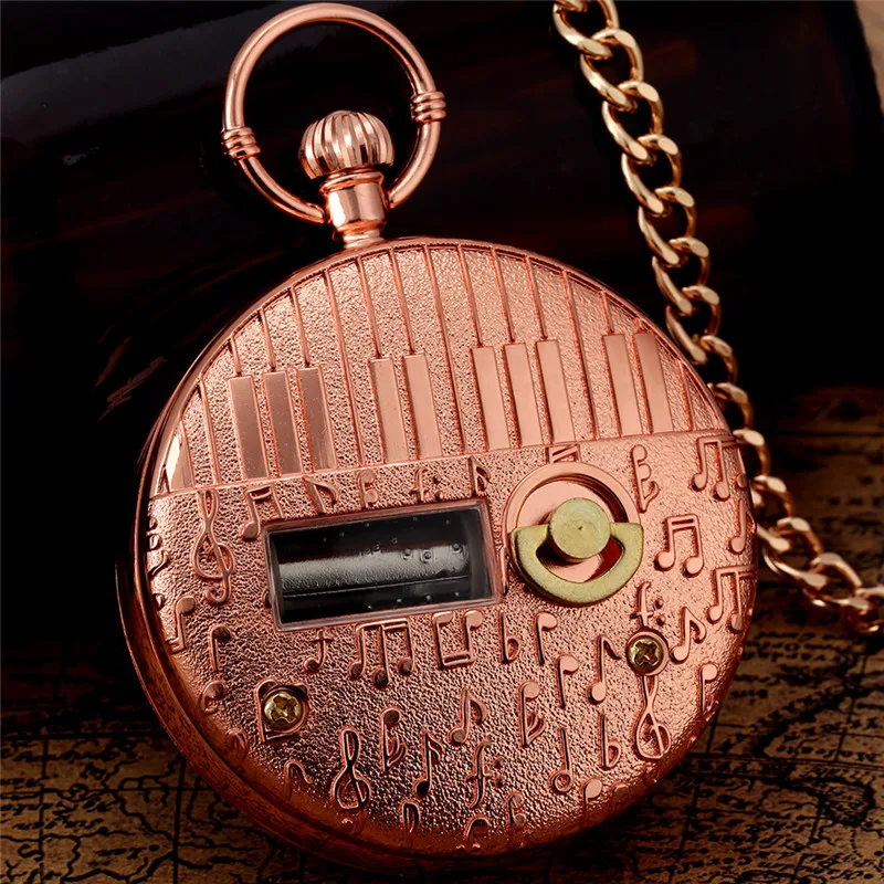 Creative Musical Pocket Watch Magic School Academy Song Men Women Manual Quartz Watches Playing Music Clock with Chain Gift