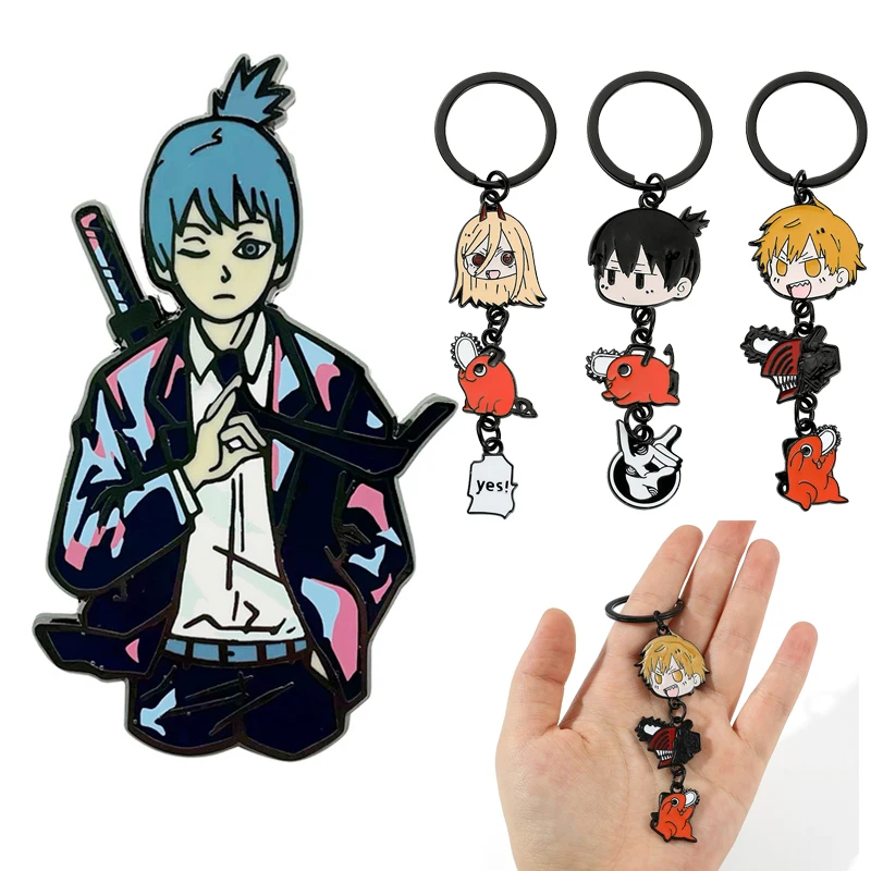 

Эмалированная булавка для лацкана в стиле аниме бензопилы, броши для рюкзака, коллекция манга, значки, ювелирные изделия, аксессуары, игрушк...