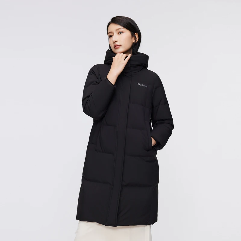 Женский длинный пуховик BOSIDENG с капюшоном