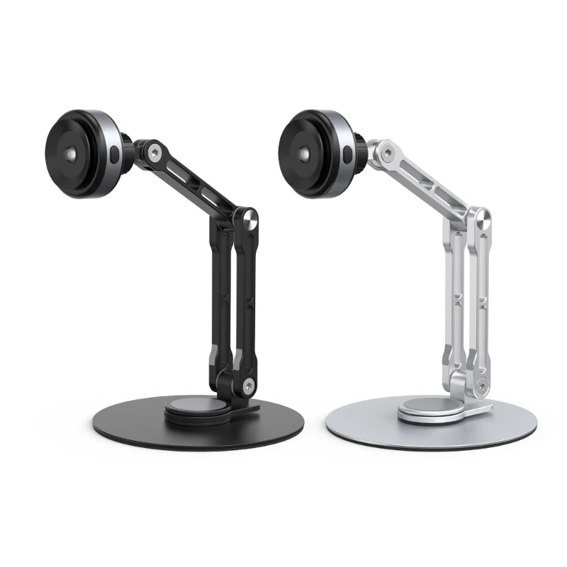 

Tablet Stand Phone Holder with Vacuum Suction Cup Aluminium Alloy Tablets Pad Holder Height Adjustable 360° Rotation