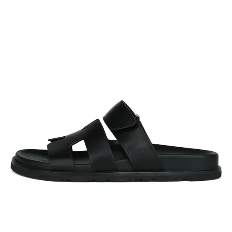 Wearing Korean Fashionable Open-Toed Flat Slippers For Women Casual Thick Sole Beach Shoes Flip Flops Home Slides New Design 43