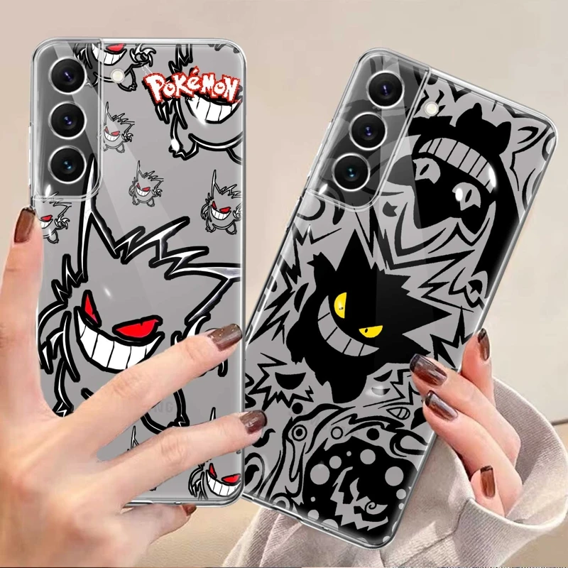 

Phone Case For Samsung Galaxy S21 Plus S23 S22 Ultra 5G S20 FE S23Ultra S22Ultra S20FE S21FE Pokemon Gengar Anime Japan Black