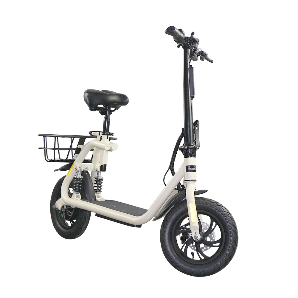 

ESWING New 36V 7.5Ah 10.2Ah Lithium-ion Battery Electric Scooter With Basket for Adult
