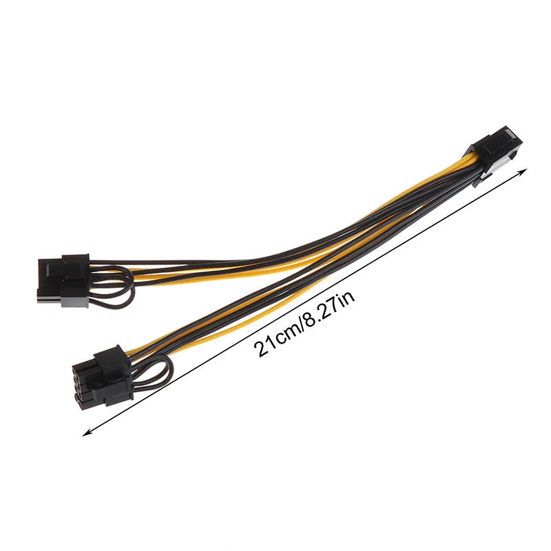 

6-Pin PCI Express To 2 X PCIE 8 (6+2) Pin Dual 8 Pin Motherboard Graphics PCI GPU VGA Splitter Hub Power Cable Cord