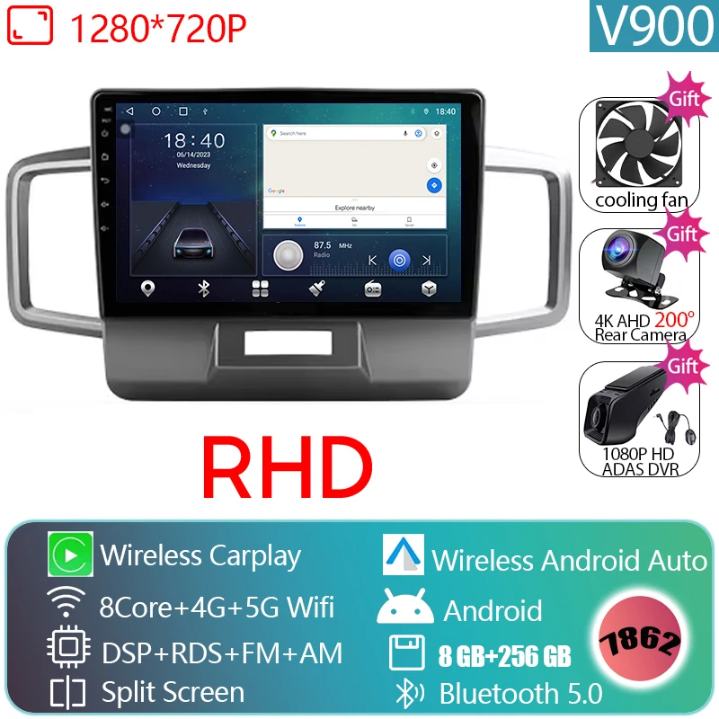 

Автомагнитола BT для Honda Freed 1 2008 - 2016 Android, автомобильное радио, головное устройство, мультимедийный видеоплеер, GPS-навигация, BT, 5G, Wi-Fi, No 2din DVD