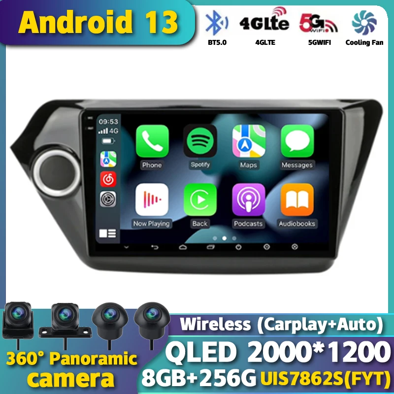 

Android 13 Car Radio For Kia RIO 3 2011 2012 2013 2014 2015 2016 Multimedia Video Player Navigation GPS Carplay Auto Stereo WIFI