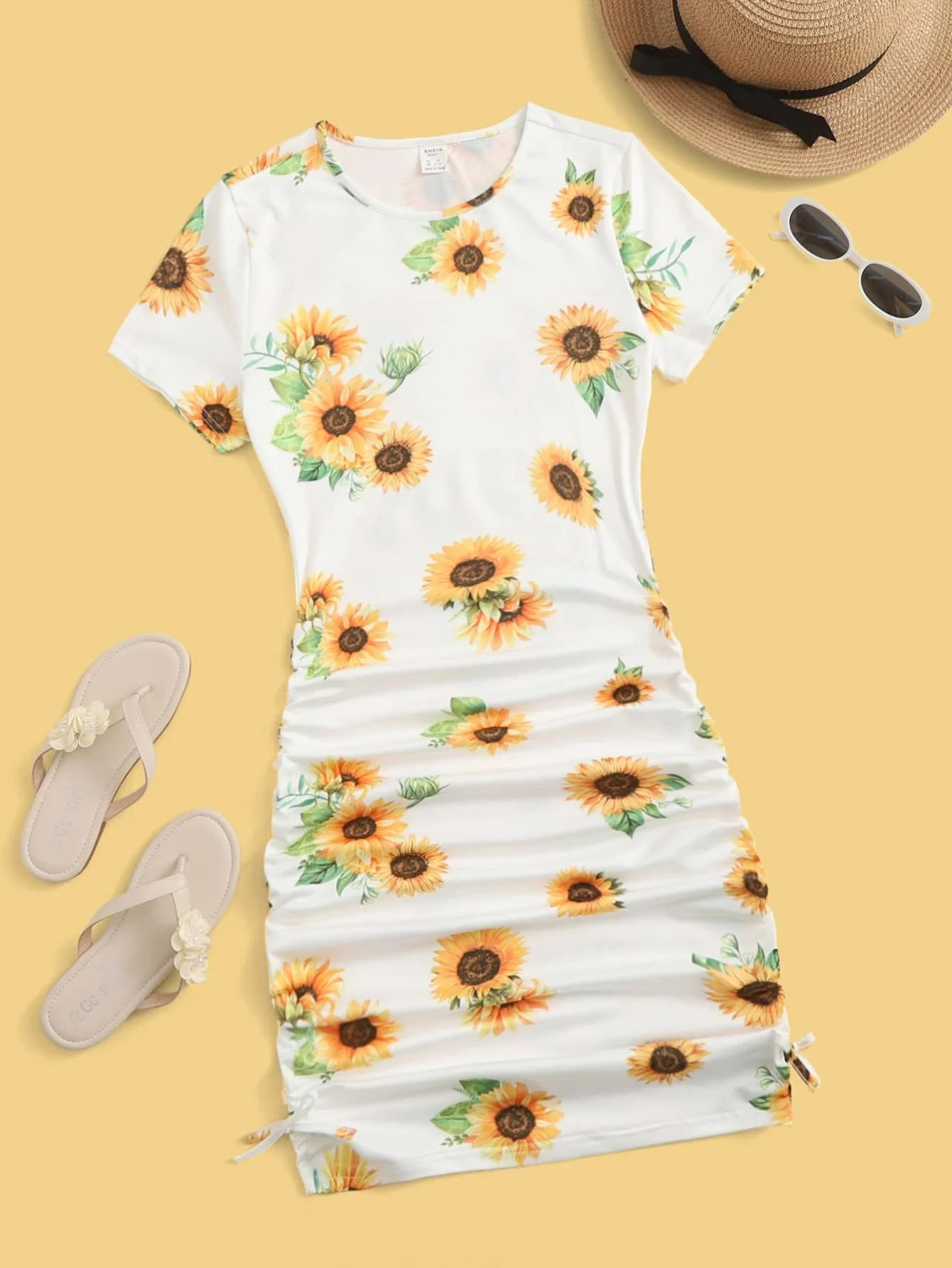 

Teen Girls Floral Print Knot Detail Dress