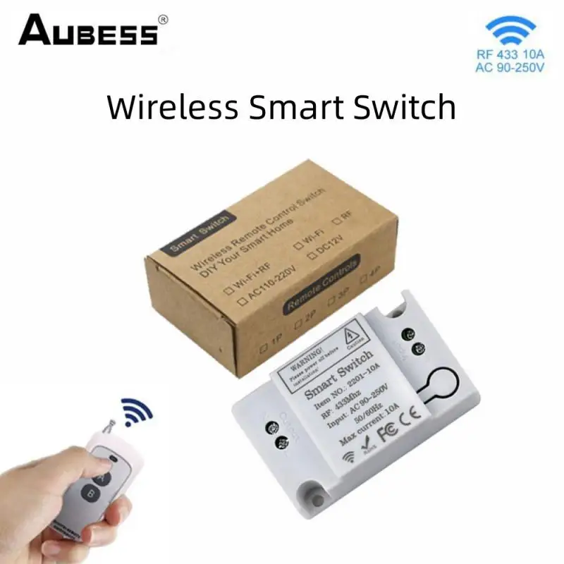 

Wireless Smart Switch RF 433Mhz Remote Control 1Gang 10A Wall Panel Switch Mini Relay Receiver Wireless Switch for Lamp Fan