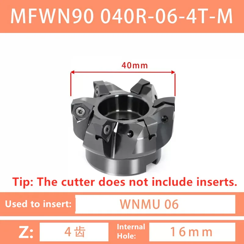 

MFWN90 WNMU 060408 твердосплавная фреза с быстрой подачей серии MFWN, обработка нержавеющей стали
