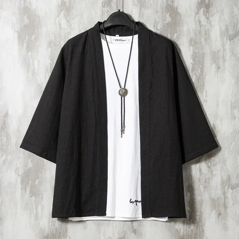 W001 Свободный крой в китайском стиле Hanfu Мужская одежда Тонкая версия с семью