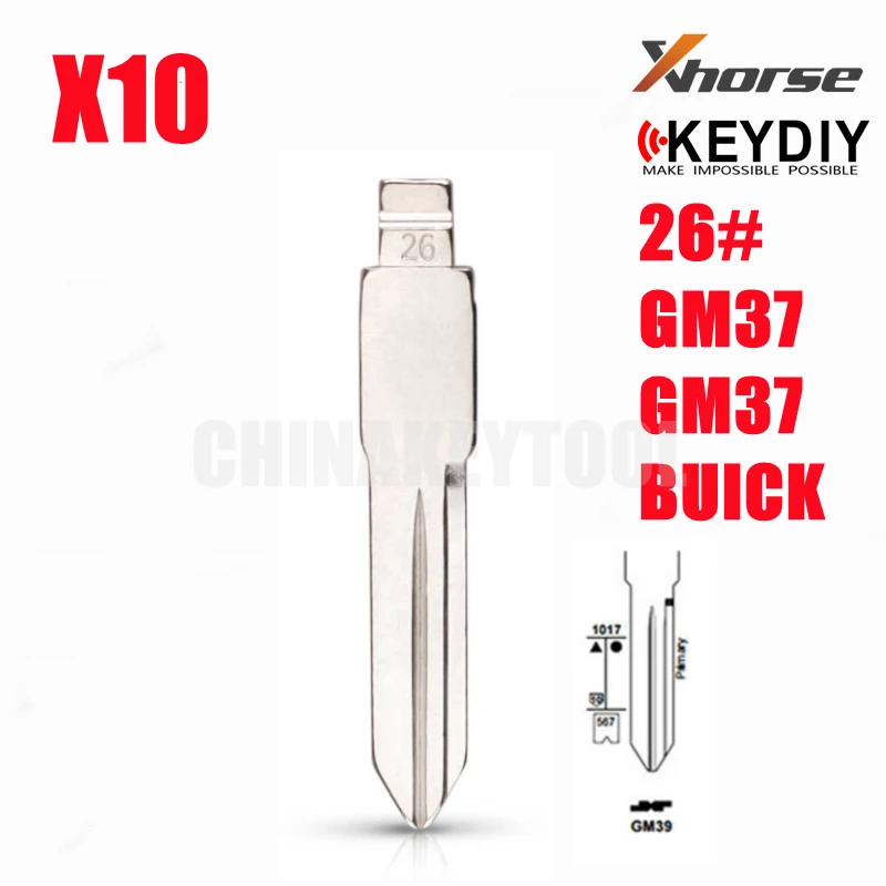 

26# GM37 Metal Blank Uncut Flip KD Remote Key Blades for mitsubishi for GM for KEYDIY/KD/VVDI Xhorse Remotes/JMD Handy baby