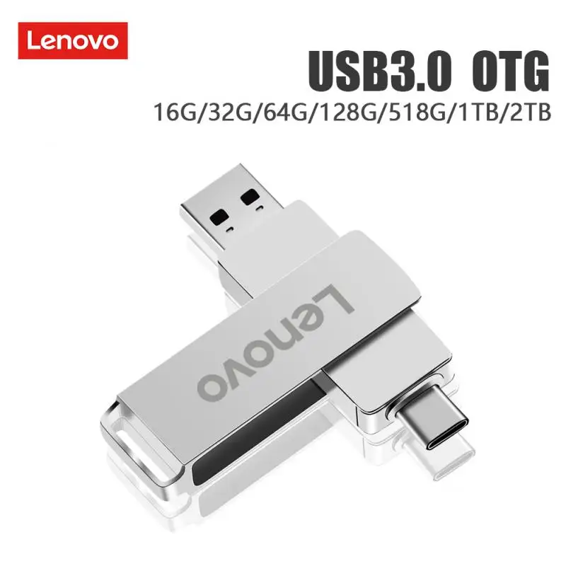 

Lenovo 2-в-1 2 ТБ флешка USB-накопитель OTG 128 ГБ флэш-накопитель до 100 МБ/с 128 ГБ 1 ТБ 512 ГБ USB-накопитель для ПК