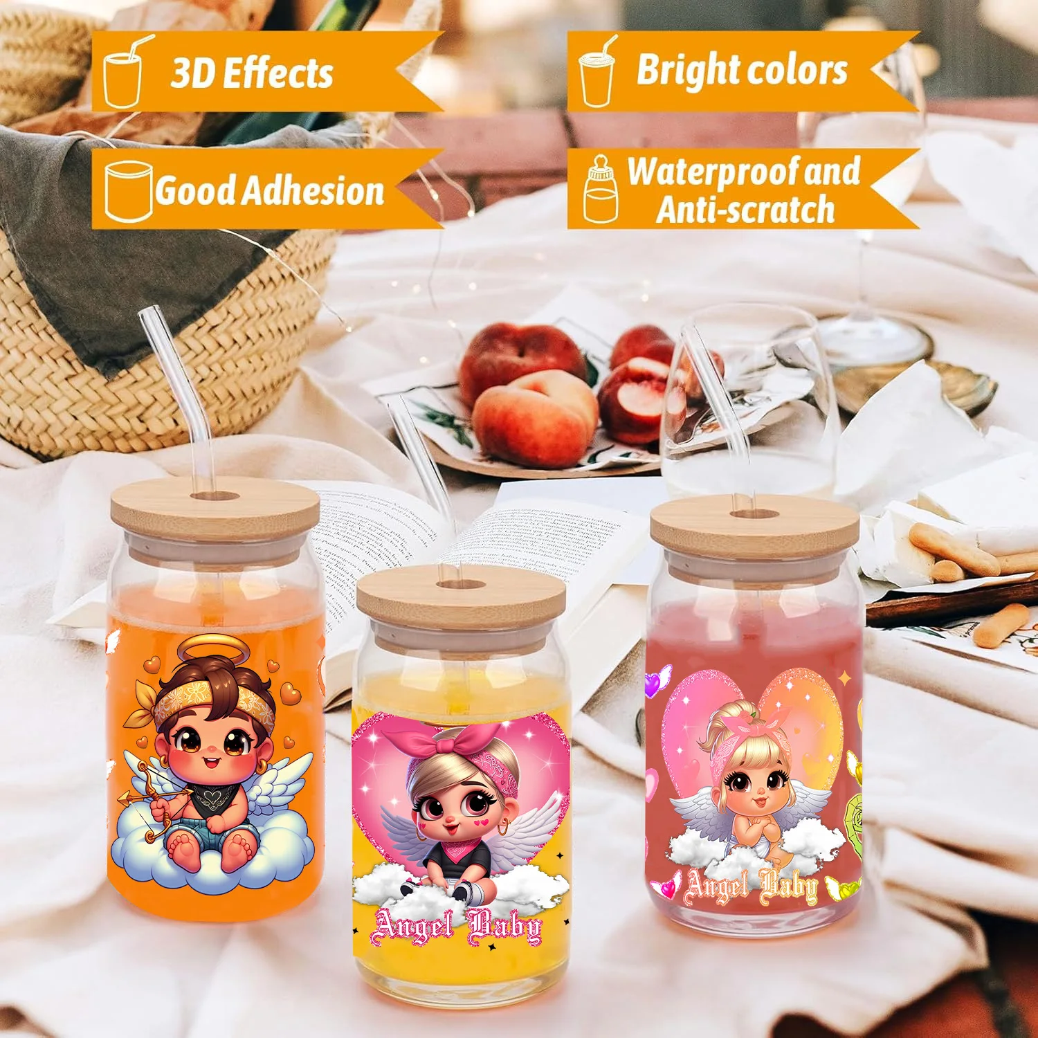 Angel baby Series easy peel водонепроницаемые наклейки сделай сам Ретро красота 3D переводы
