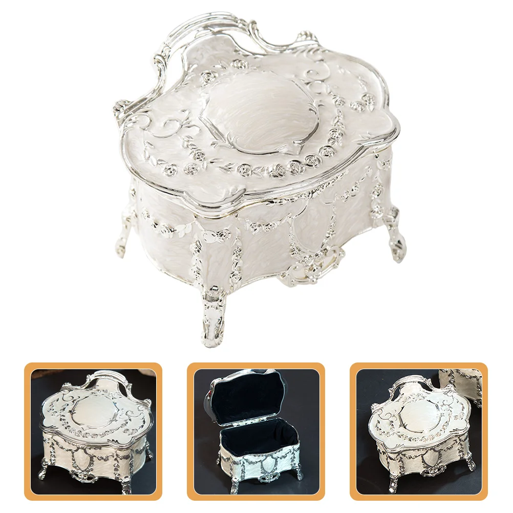 Vintage Trinket Jewelry Box European Style High Footed Treasure Organizer