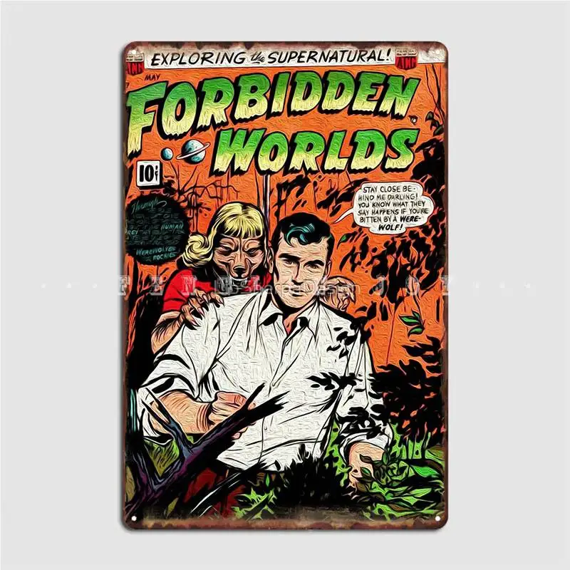 

Horror Oil Print Series 1 Forbidden Worlds Metal Sign Garage Decoration Decoration Wall Pub Cinema Tin Sign Poster