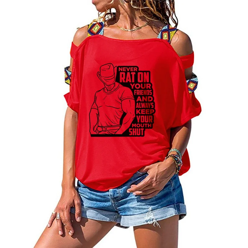 

2021 new summer DIY letter women's wear solid color hollow out short sleeve off shoulder T-Shirt Top