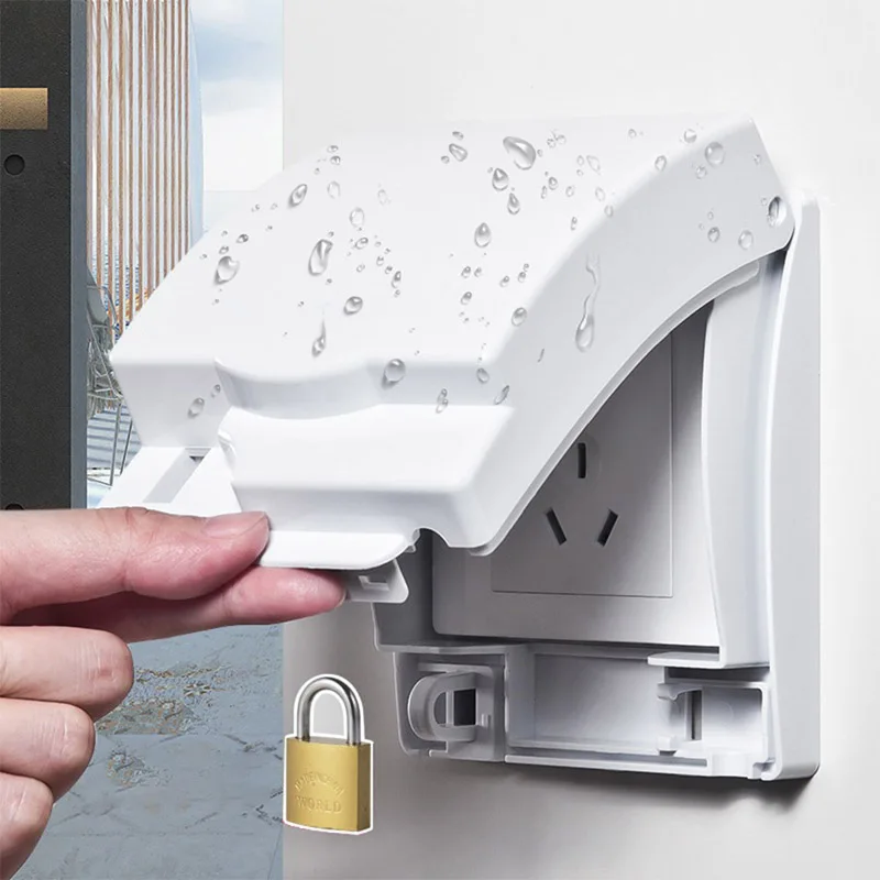 

New Plastic Durable Lockable Wall Socket Waterproof Dust-proof Box Outdoor Type 86 Switch Suitable For Kitchen Balcony Bathroom