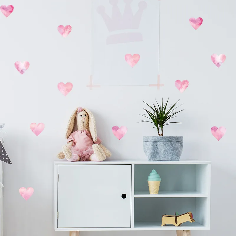 Наклейки на стену с сердечками украшение для спальни самоклеящиеся наклейки