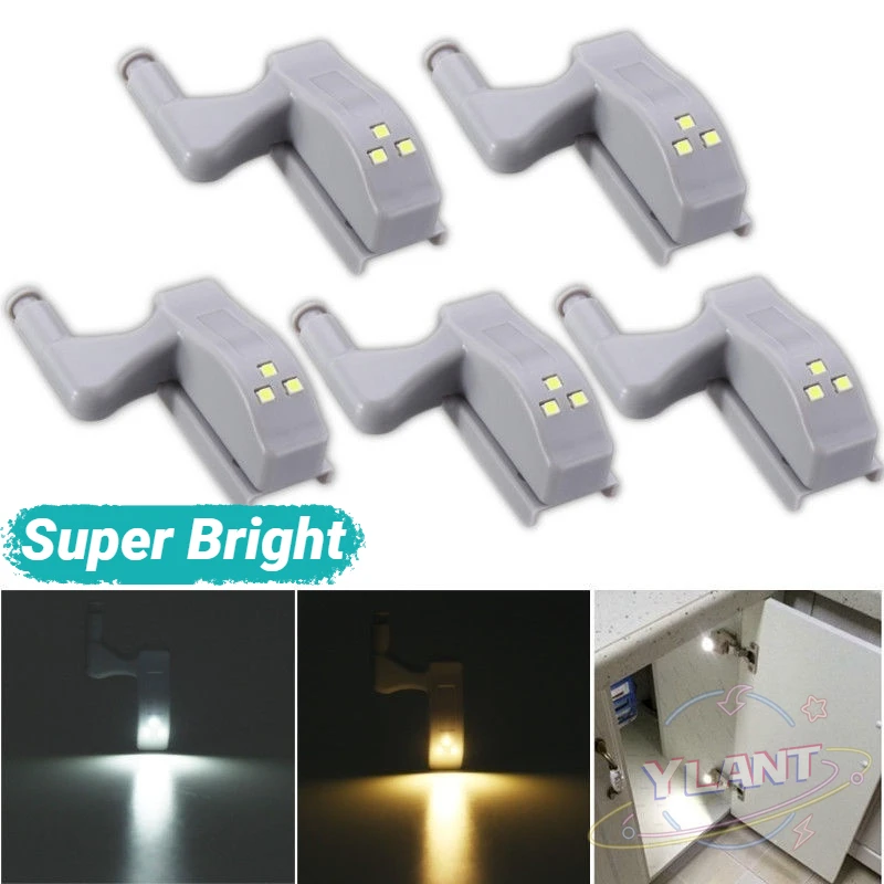 

10pcs LED Inner Hinge Lamp Under Cabinet Lights Universal Wardrobe Cupboard Sensor Lights for Bedroom Kitchen Closet Night Lamp