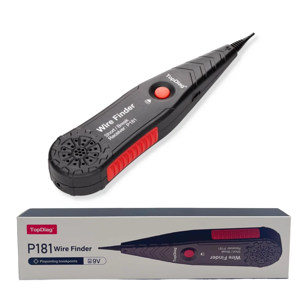 

Приемник для поиска проводов TopDiag P181, 9 В, тестер короткого замыкания, инструменты для диагностики автомобилей