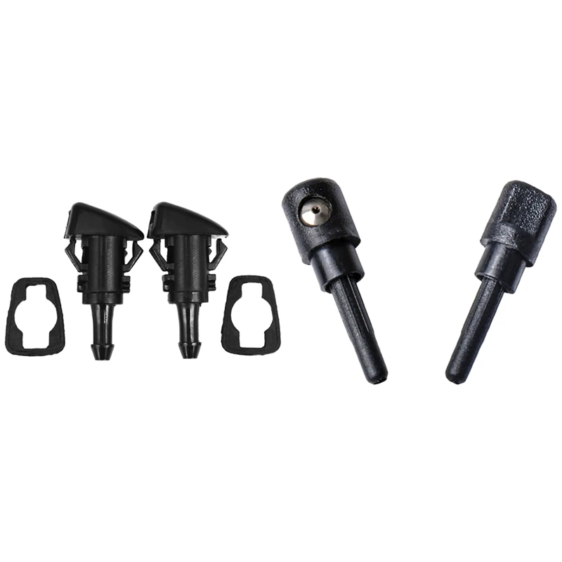 

2Pcs Car Front Windshield Wiper Water Spray Nozzle & 2 Pcs Rear Windshield Washer Nozzle Water Sprayer
