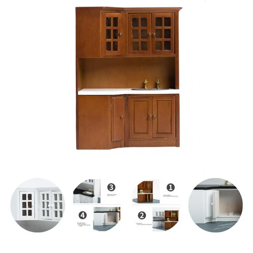 

Широкое применение, однотонный 3D Кукольный дом, мебель, шкаф, модель кукольного дома, раковина, шкаф для украшения