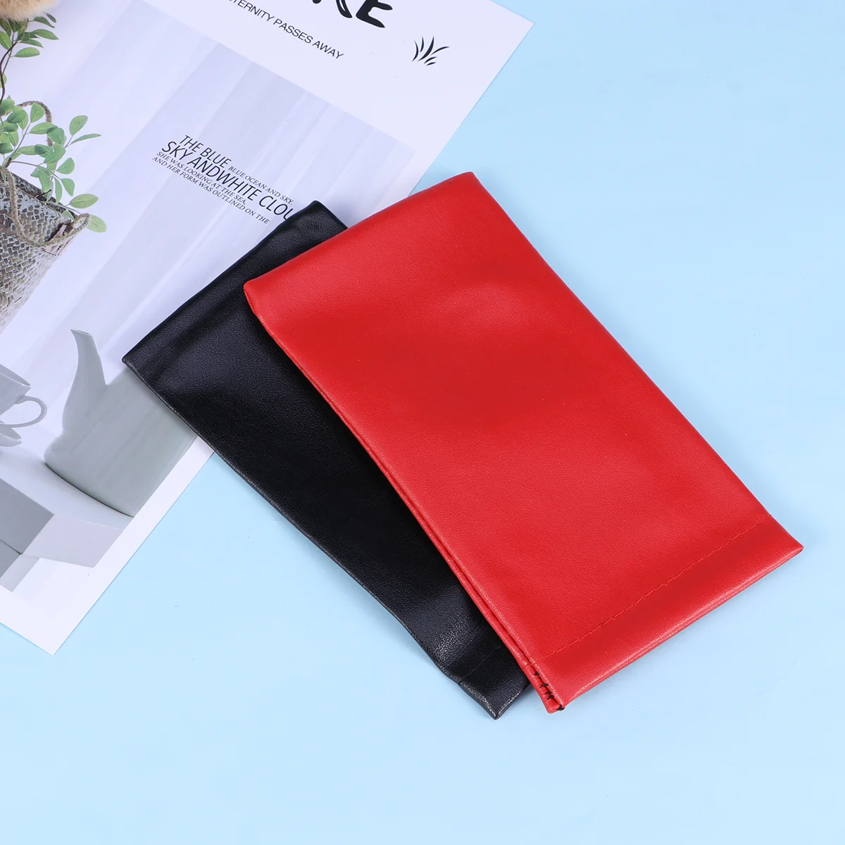 

2 шт., Чехол для очков из ПУ кожи