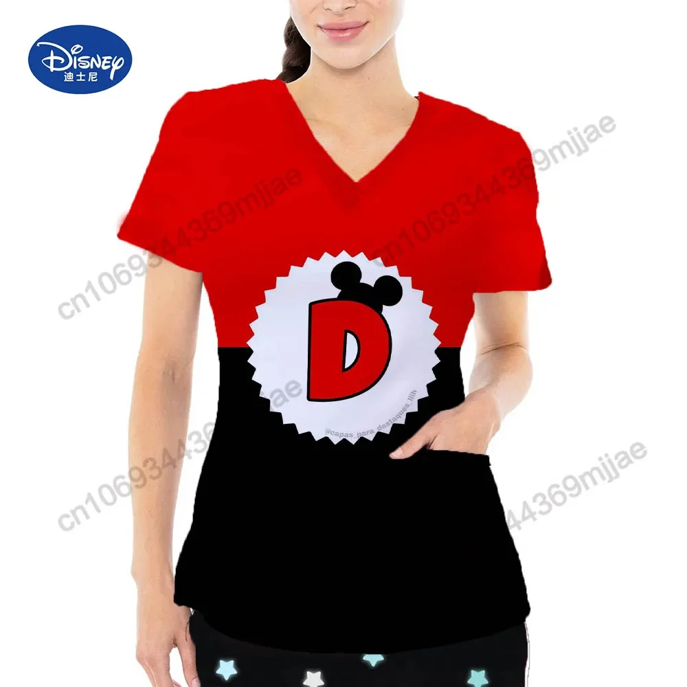 Кроп-топ униформа медсестры Y2k топы с V-образным вырезом Футболка Аниме