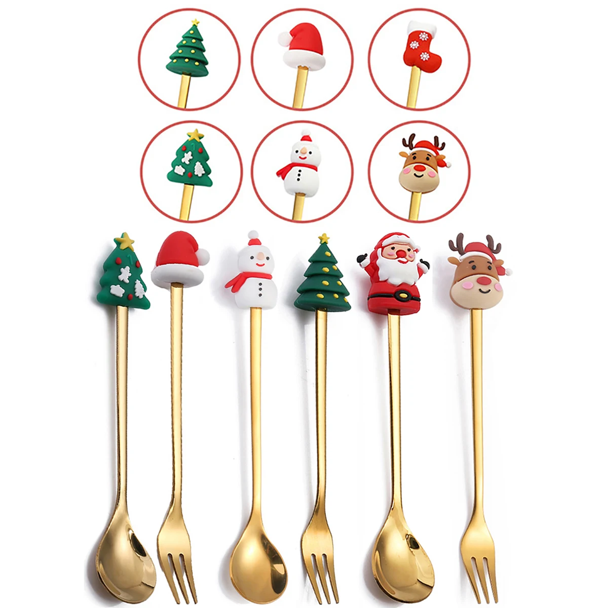 Рождественская шапка с изображением лося и оленя елка вилка ложка набор столовых