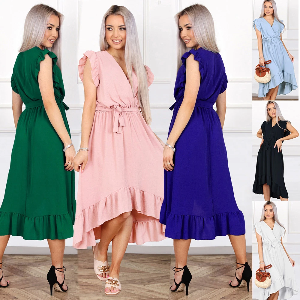 

White Black Blue Pink Chiffon Elegant Women's Skirts Loose Fit Maxi Party Dresses For Weddings Guest Bridesmaid Summer Clothing