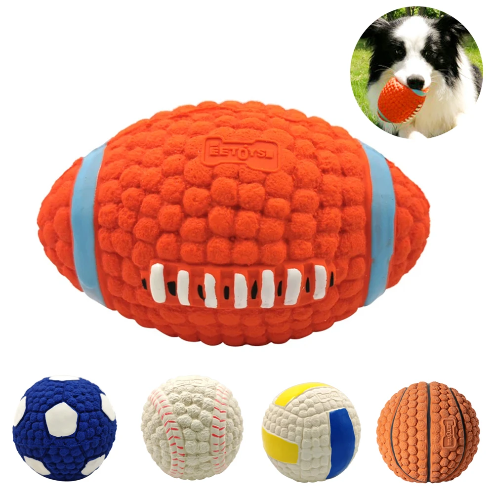 

Cute Dog Toys Interactive Chew Squeaker Molar Teeth Toy For Small Large Dogs Latex Anti Bite Pet Puppy Training Toys Accessories