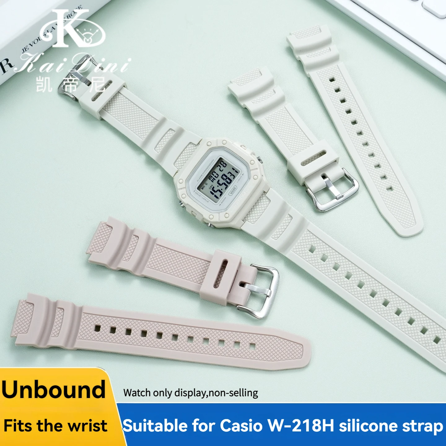 Фото Силиконовый ремешок для часов 18 мм, специально разработанный для Casio W-218H AQ-S810W SGW-400H W-800H F-108WH MRW-200H AEQ-110W, браслет для часов №1