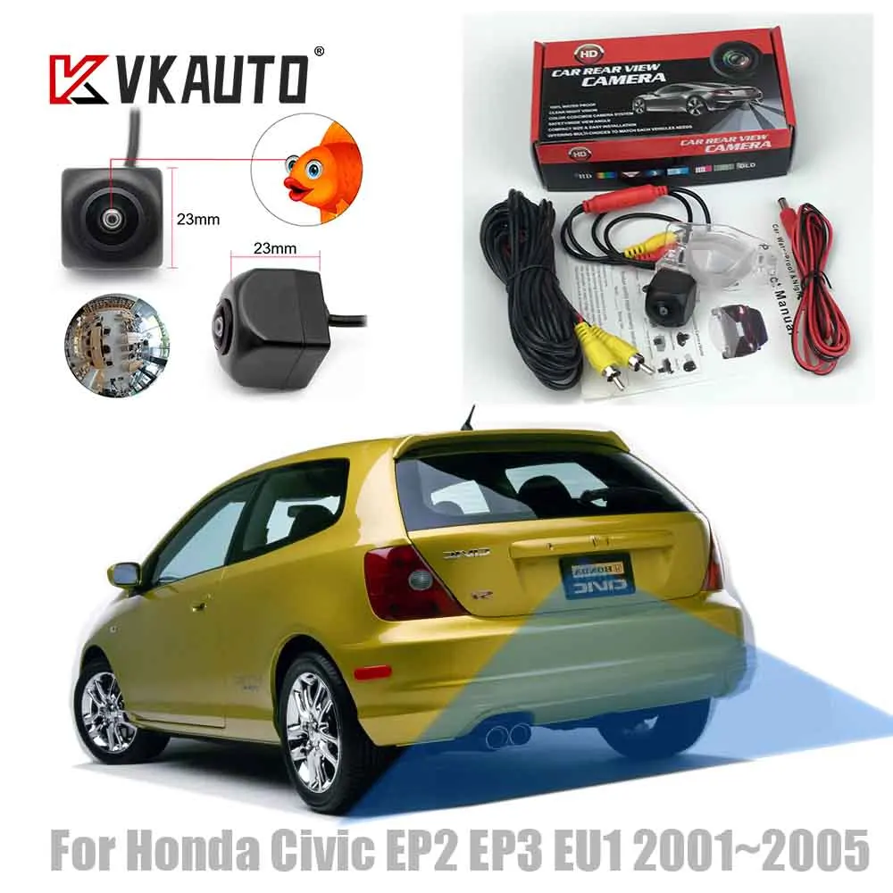 Камера заднего вида VKAUTO рыбий глаз для Honda Civic EP2 EP3 EU1 EU 2001 ~ 2005 Coupe 2012 2015 камера CCD Camera