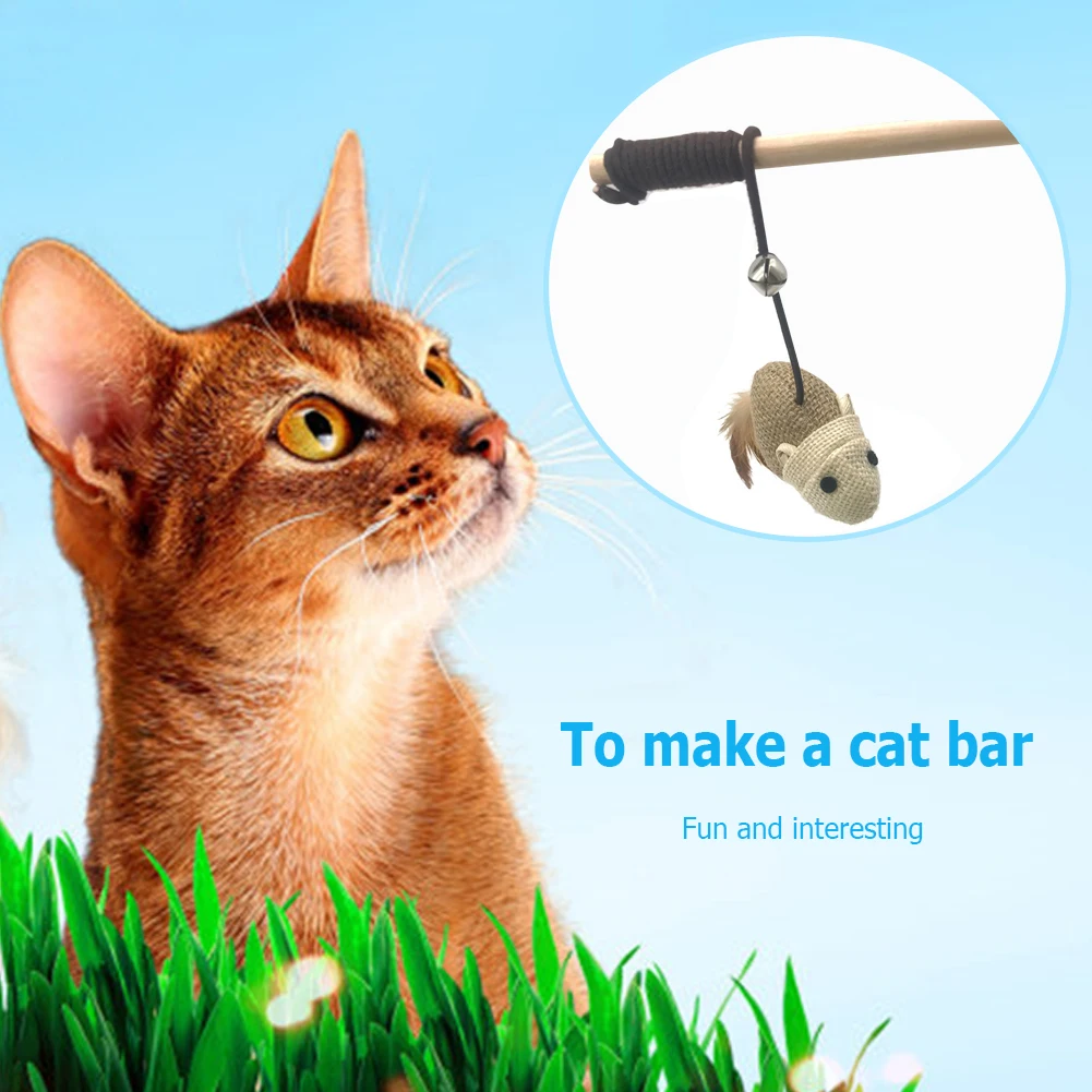 

Catcher Stick Rod Pet Cat Teaser Interactive Toys Kitten Sisal Feather Wood Wand Teasing Biting Chewing Toys for Pet Supplies