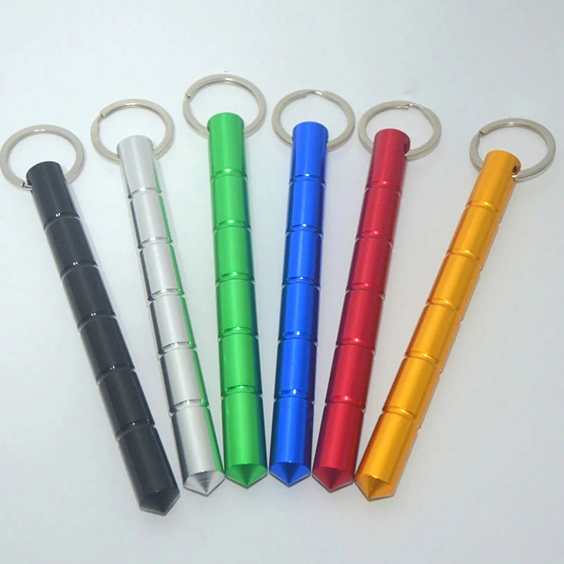 

Creative Strong Black Metal Keychain Keyring Pair for Pressure Tip Self Defense