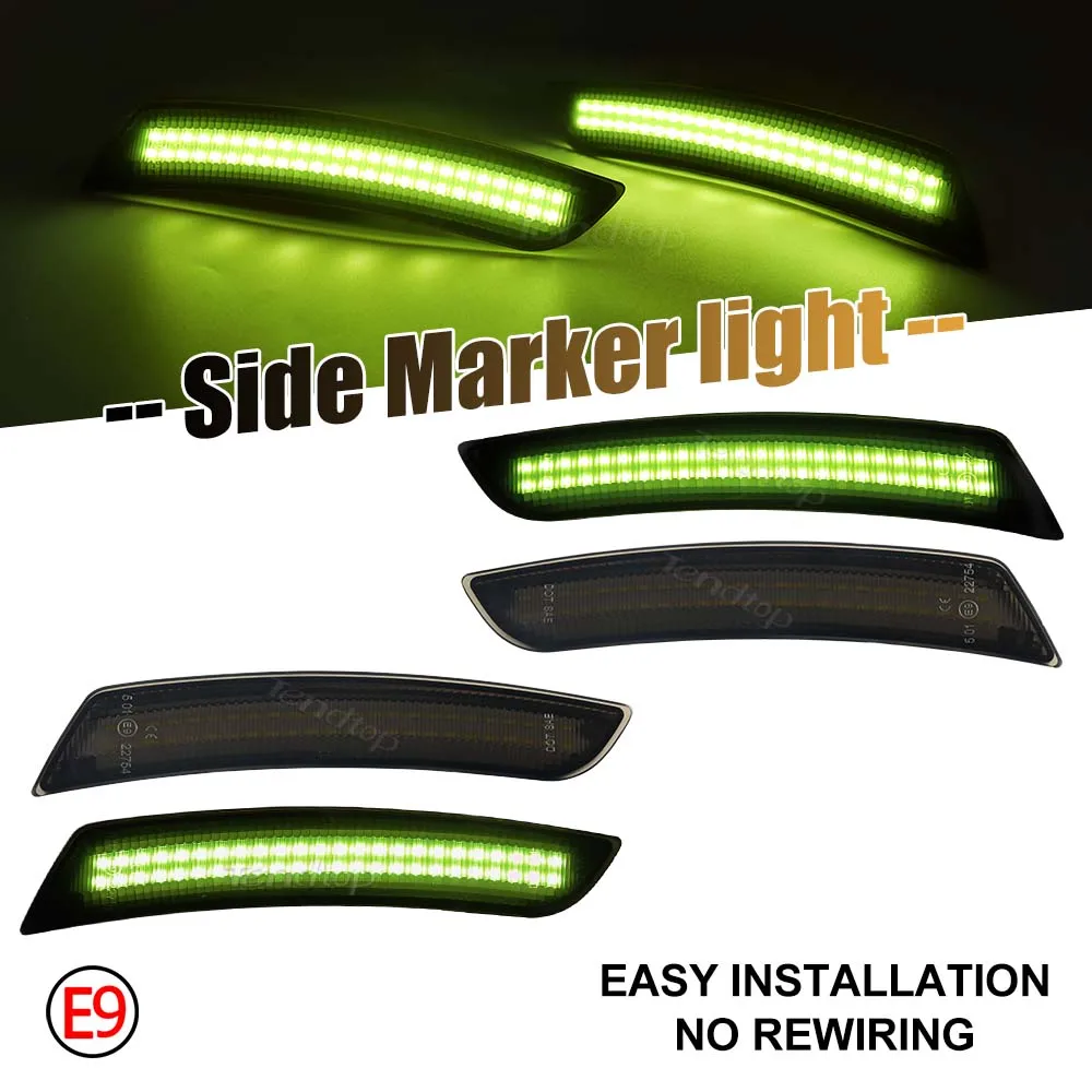 Дымовые линзы зеленые светодиодные боковые габаритные фонари передний и задний