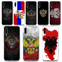phone case for samsung a02 a10 a20e a30 a40 a50 a70 note 8 9 10 20 plus lite ultra 5g tpu case heraldic two headed eagle albania