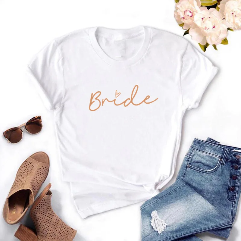 

Hot Sale Pre Wedding Bachelor Party Printed Short Sleeve T Shirts Women Tops
