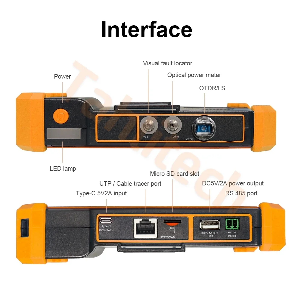 MINI OTDR 1310/1550 нм 26/24 дБ оптоволоконный рефлектометр с сенсорным экраном VFL OLS OPM карта