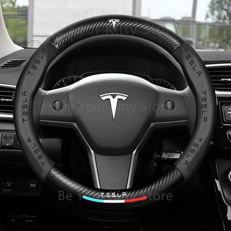 

Чехол для руля Tesla Model 3 Y S X, из углеродного волокна