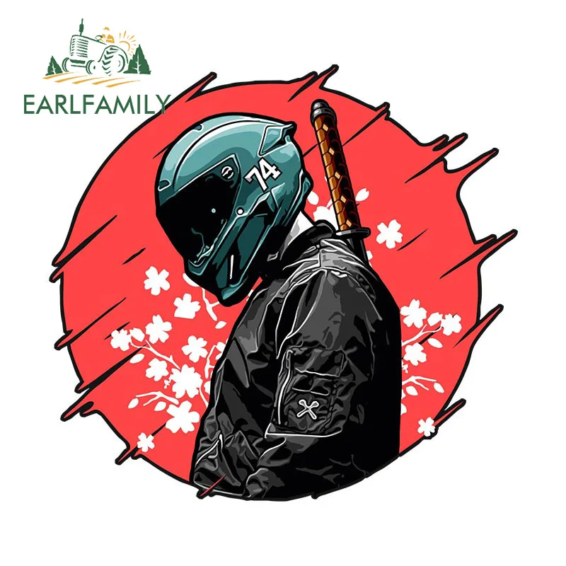 EARLFAMILY 13 см x 12 см Сакура гонщик Самурай Автомобильная наклейка JDM креативная Байкерская Мужская наклейка на окна автомобиль багажник украшение виниловая Автомобильная оболочка