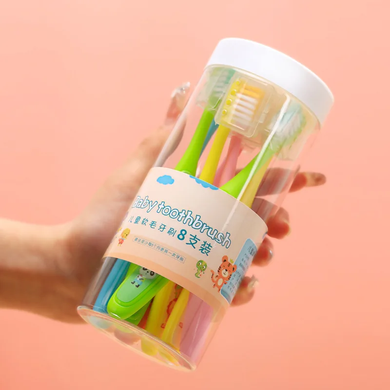 

[8 sets] Children's toothbrush 3-6-10 candy color super soft tooth replacement period for men and women with a jacket