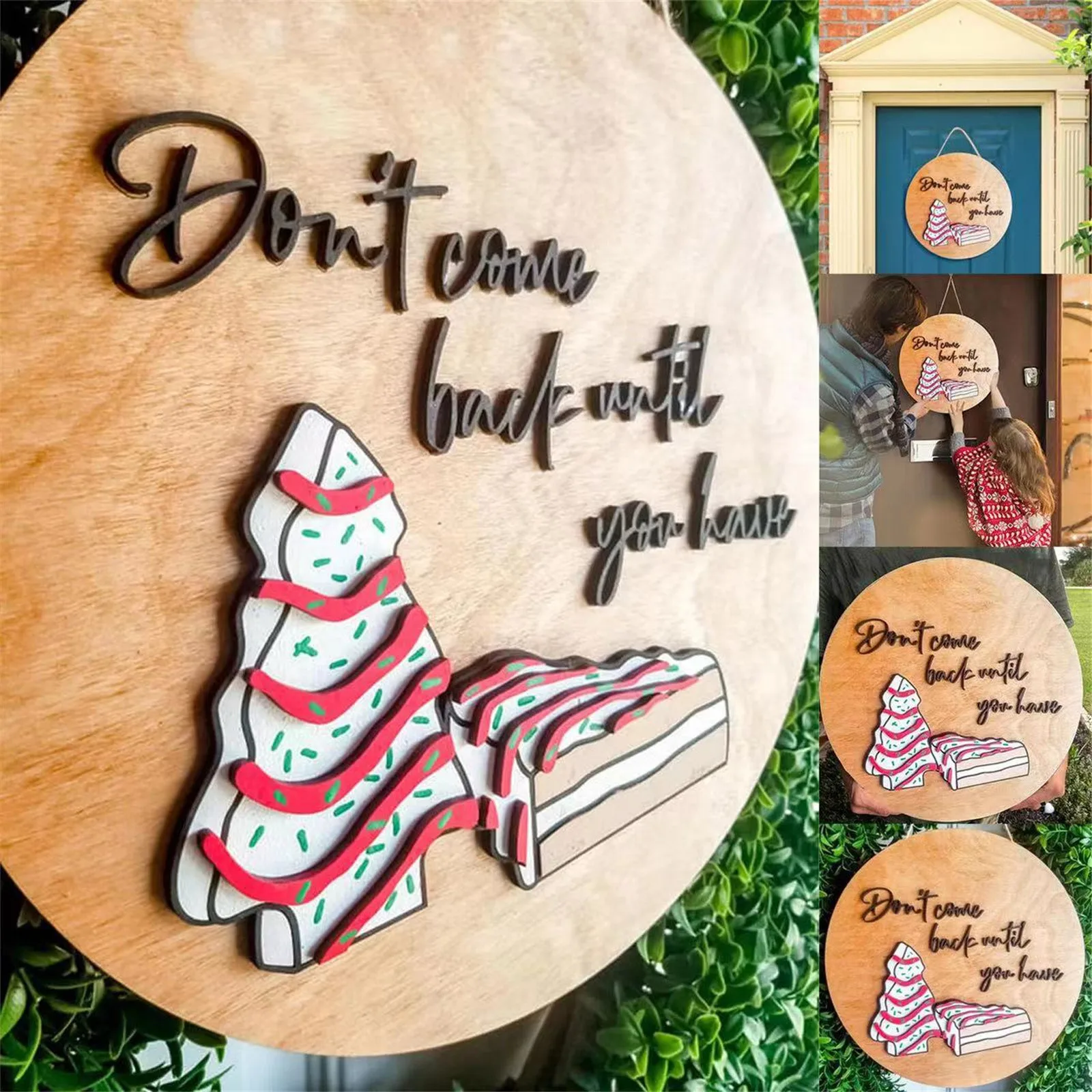 

Забавная Рождественская елка, мультяшный подвесной кулон, подвеска для рождественской елки, Декор для дома, автомобиля, Передняя фотография, подвесное украшение